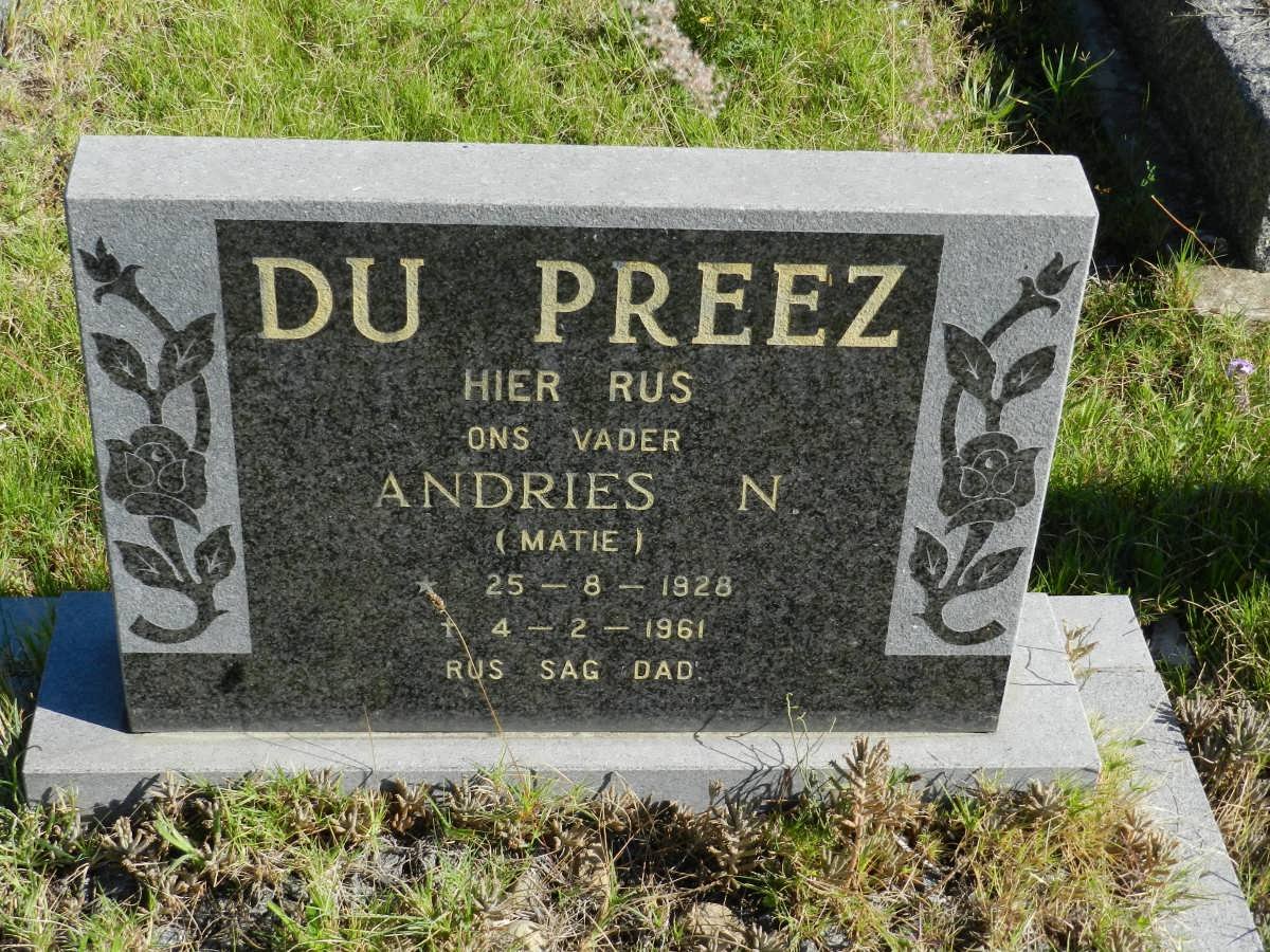 PREEZ Andries N., du 1928-1961