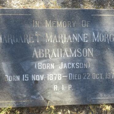 ABRAHAMSON Margaret Marianne Morgan nee JACKSON 1878-1970