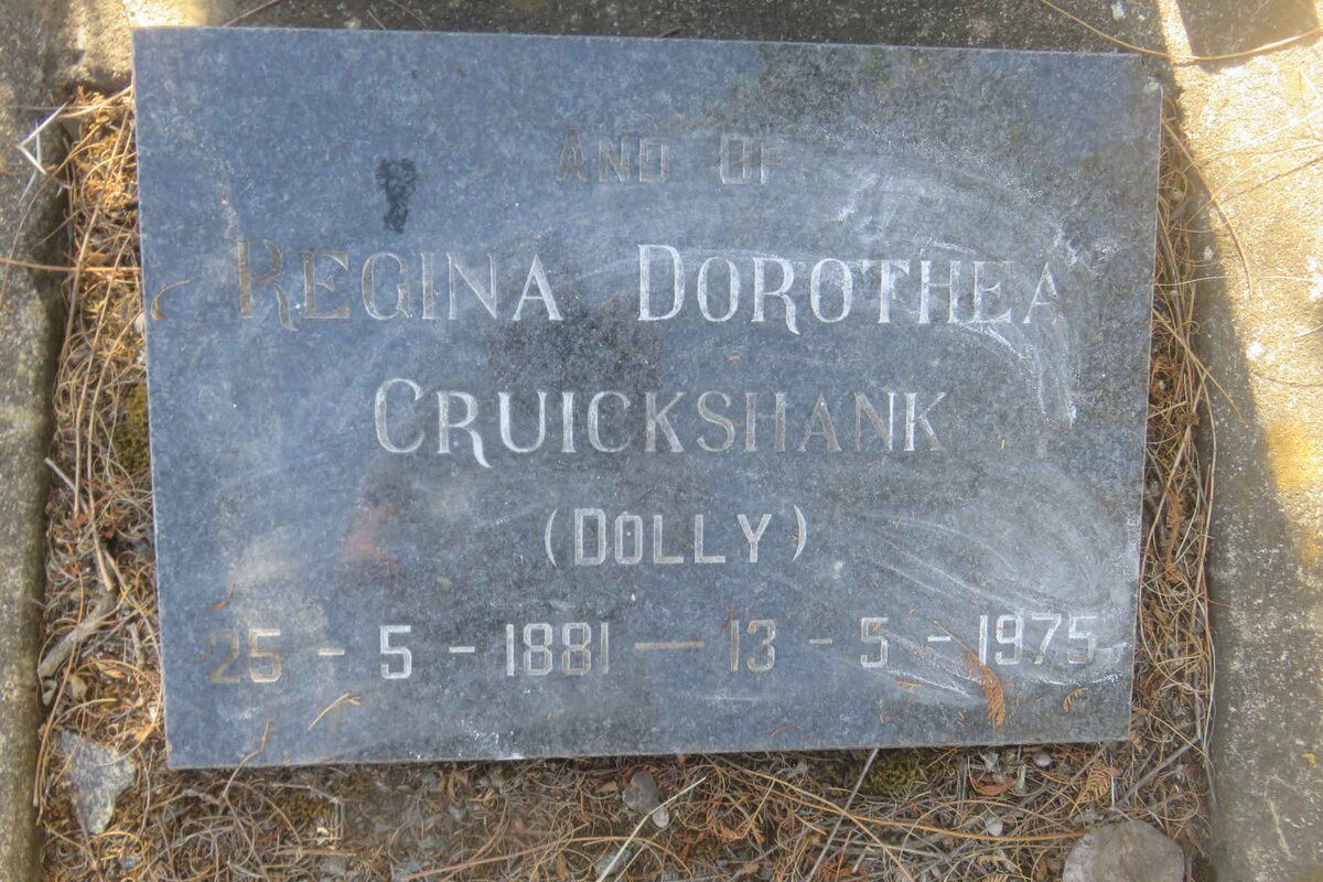 CRUICKSHANK Regina Dorothea 1881-1975