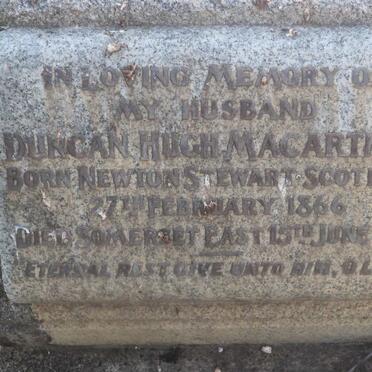 MACARTHUR Duncan Hugh 1866-1931 &amp; Mary Margaret Philomena TICHE 1873-1946