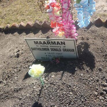 MAARMAN Bartholomew Donald Graham 1947-2015