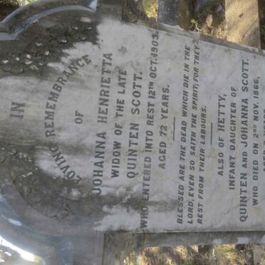 SCOTT Johanna Henrietta -1903 :: SCOTT Hetty -1866