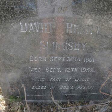 SLINGSBY David Henry 1901-1952