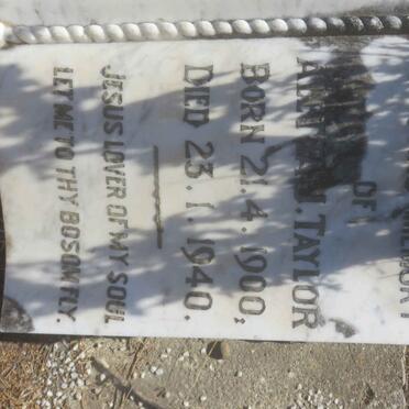 TAYLOR Aletta J. 1900-1940