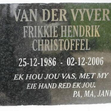 VYVER Frikkie Hendrik Christoffel, van der 1986-2006