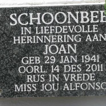 SCHOONBEE Joan 1941-2011