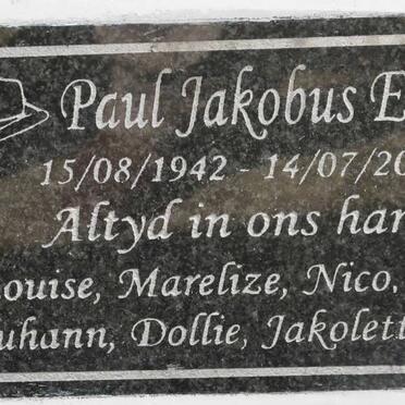 ERASMUS Paul Jakobus 1942-2013