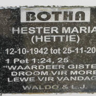 BOTHA Hester Maria 1942-2008