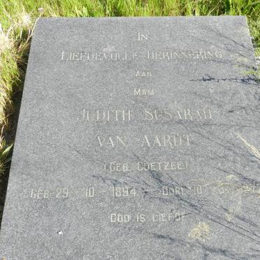 AARDT Judith Susarah, van nee COETZEE 1894-1972