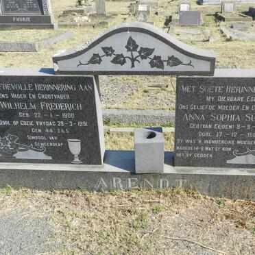 ARENDT Wilhelm Frederich 1900-1991 &amp; Anna Sophia Susanna VAN EEDEN 1906-1968