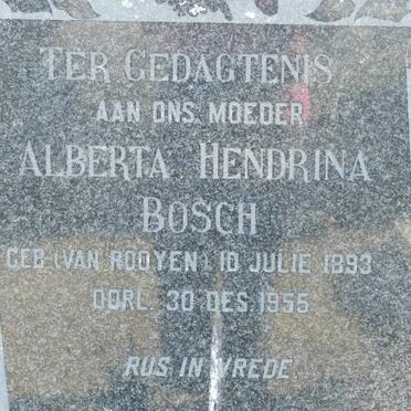BOSCH Alberta Hendrina nee VAN ROOYEN 1893-1955