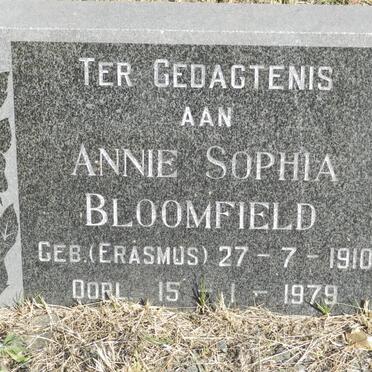 BLOOMFIELD Anna Sophia nee ERASMUS 1910-1979