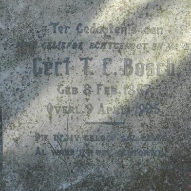 BOSCH Gert T.C. 1867-1925