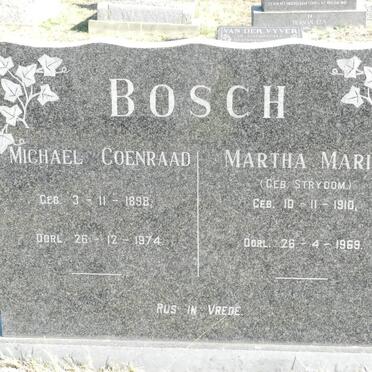 BOSCH Michael Coenraad 1898-1974 &amp; Martha Maria STRYDOM 1910-1969