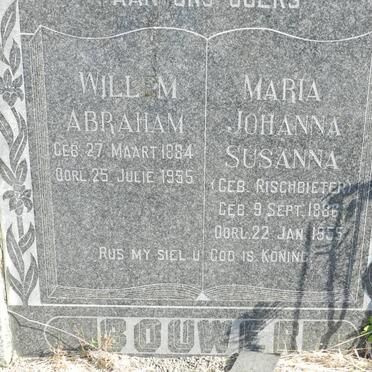 BOUWER Willem Abraham 1884-1955 &amp; Maria Johanna Susanna RISCHBIETER 1886-1955