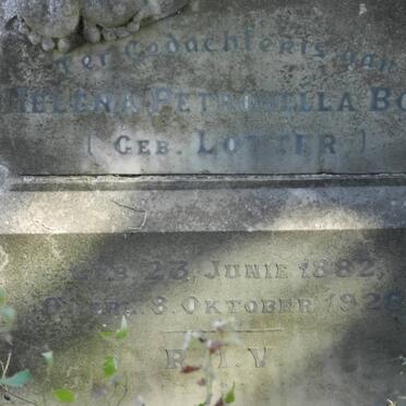 BOSCH Helena Petronella born LOTTER 1882-1928