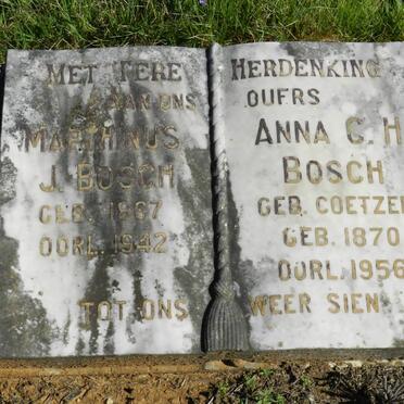 BOSCH Marthinus J. 1867-1942 &amp; Anna C.H. COETZER 1870-1956