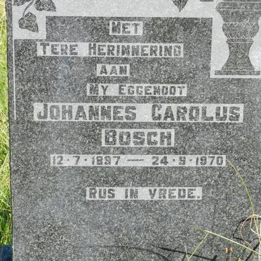 BOSCH Johannes Carolus 1897-1970