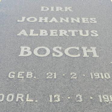 BOSCH Dirk Johannes Albertus 1910-1982
