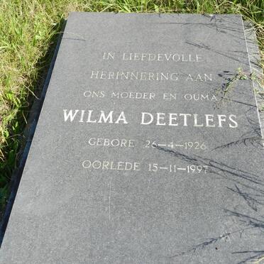 DEETLEFS Wilma 1926-1997