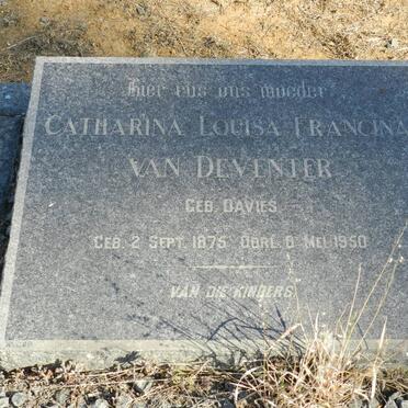 DEVENTER Catharina Louisa Francina, van nee DAVIES 1875-1950