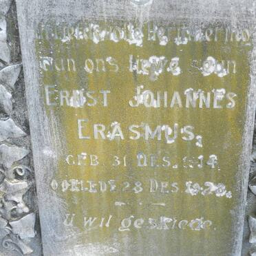 ERASMUS Ernst Johannes 1914-1928