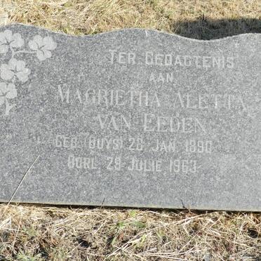EEDEN Magrietha Aletta, van 1890-1963
