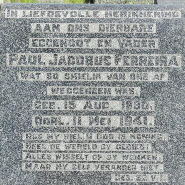 FERREIRA Paul Jacobus 1890-1941