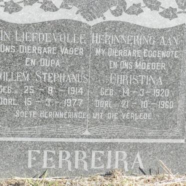 FERREIRA Willem Stephanus 1914-1977 &amp; Christina 1920-1960