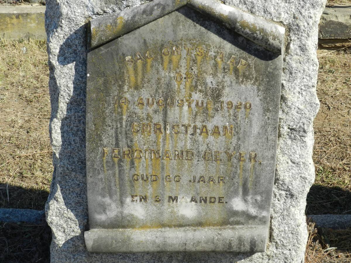 GEYER Christiaan Ferdinand -1920