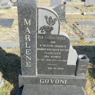 GOVONI Marlene nee BOUWER 1941-1983