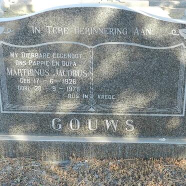 GOUWS Marthinus Jacobus 1926-1978