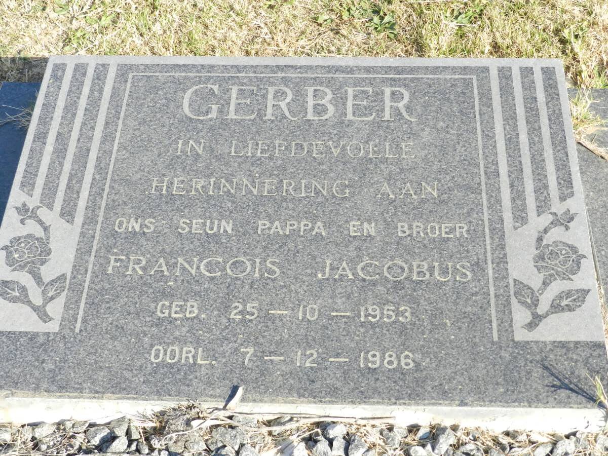 GERBER Francois Jacobus 1953-1986
