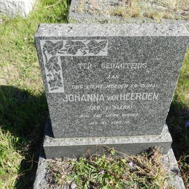 HEERDEN Johanna, van nee DE KLERK