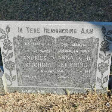KITCHING Andries D. 1917-1982 &amp; Anna C.H. 1922-1988