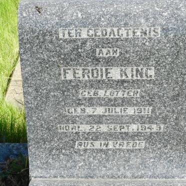 KING Ferdie nee LOTTER 1911-1949