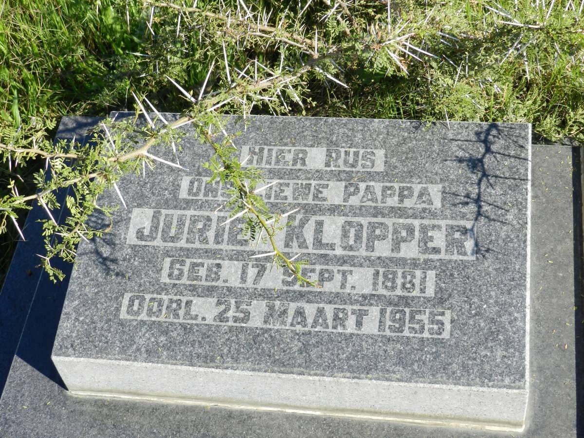 KLOPPER Jurie 1881-1955