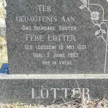 LÖTTER Febe nee GOOSEN 1881-1963