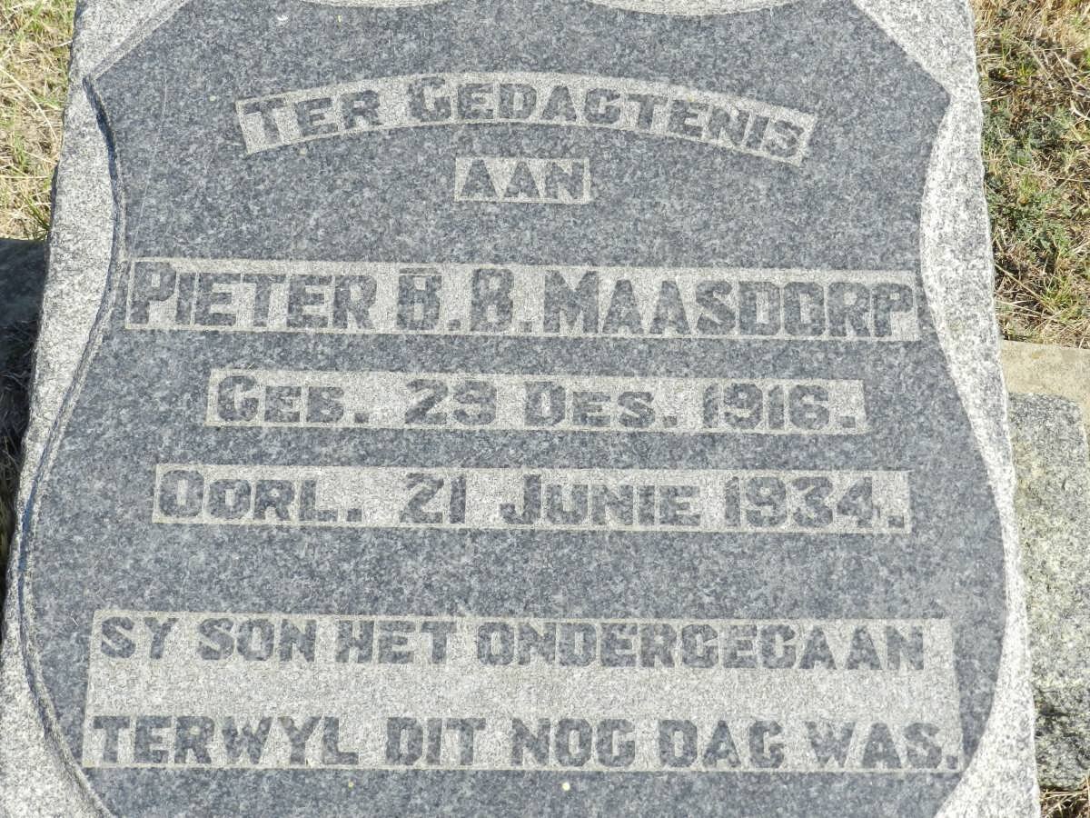 MAASDORP Pieter B.B. 1916-1934