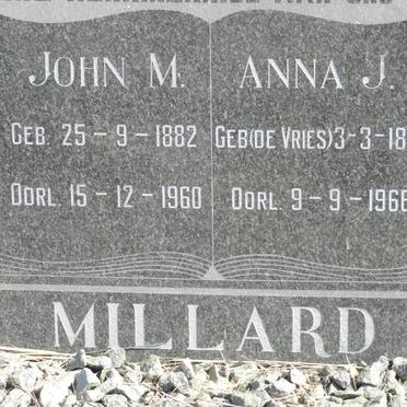MILLARD John M. 1882-1960 &amp; Anna J. DE VRIES 1883-1966