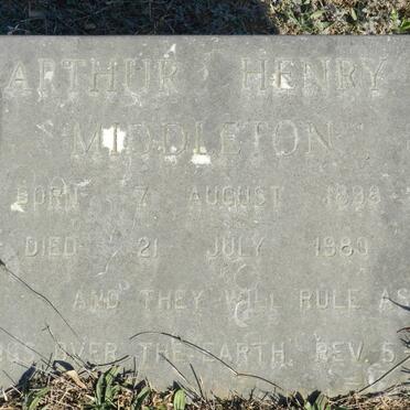MIDDLETON Arthur Henry 1898-1980