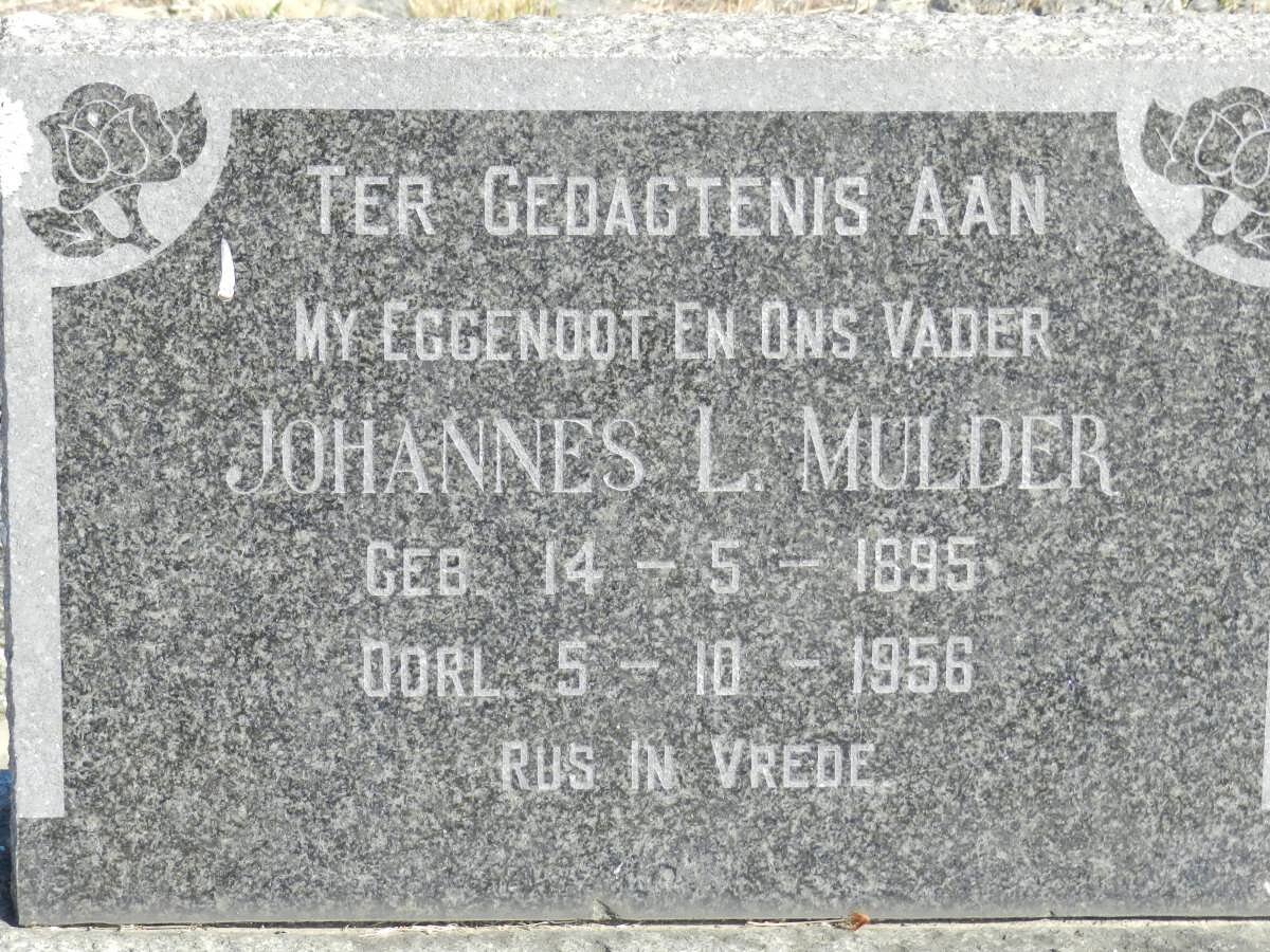 MULDER Johannes L. 1895-1956