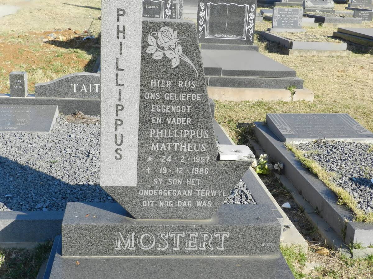 MOSTERT Phillippus Mattheus 1957-1986