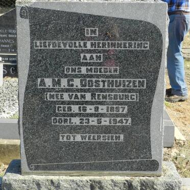 OOSTHUIZEN A.M.G. nee VAN RENSBURG 1897-1947