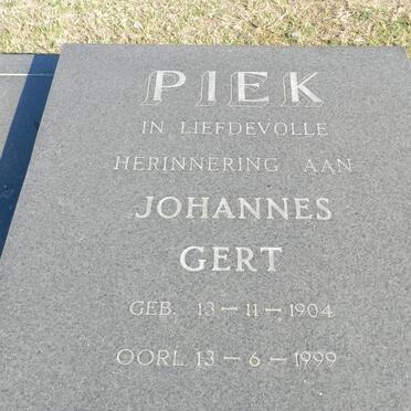 PIEK Johannes Gert 1904-1999