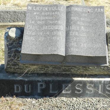 PLESSIS Paul Jacobus, du 1908-1967 &amp; Maria Aletta G. JORDAAN 1911-2001