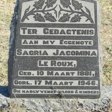 ROUX Sagria Jacomina, le 1881-1946