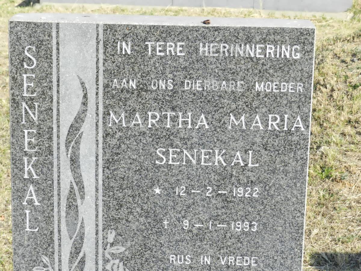 SENEKAL Martha Maria 1922-1993