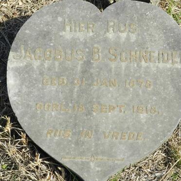 SCHNEIDER Jacobus B. 1878-1919