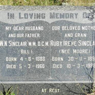 SINCLAIR W.N. 1888-1960 &amp; Ruby Irene MOORE 1898-1988